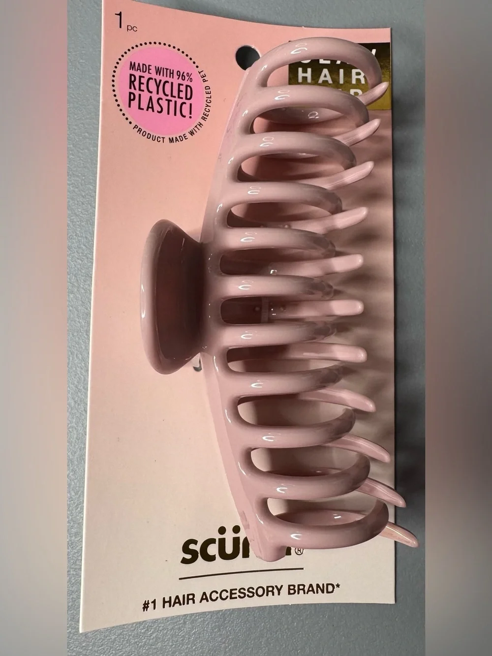 scunci Light Pink pastel color  Large Hair Claw summer beach coquette spring
